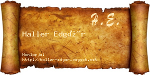 Haller Edgár névjegykártya